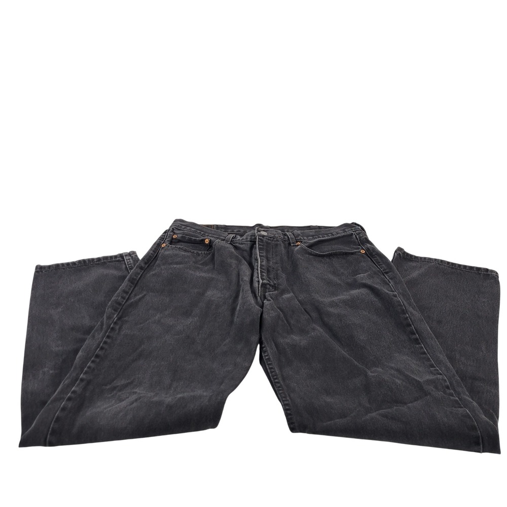 Levi Strauss 550 Jeans Mens W38 L36 Relaxed Fit Black‎ Washed Denim